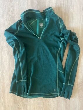 Eastern Mountain Sports Teal Green Quarter-Zip Performance Pullover